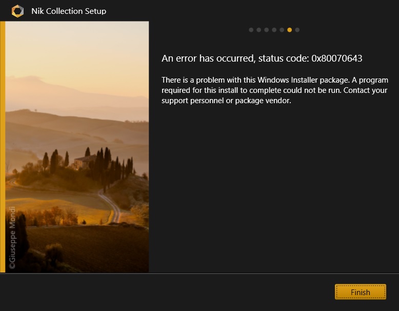 DxO Nik version 4 install fails on Windows 10 - Nik Collection