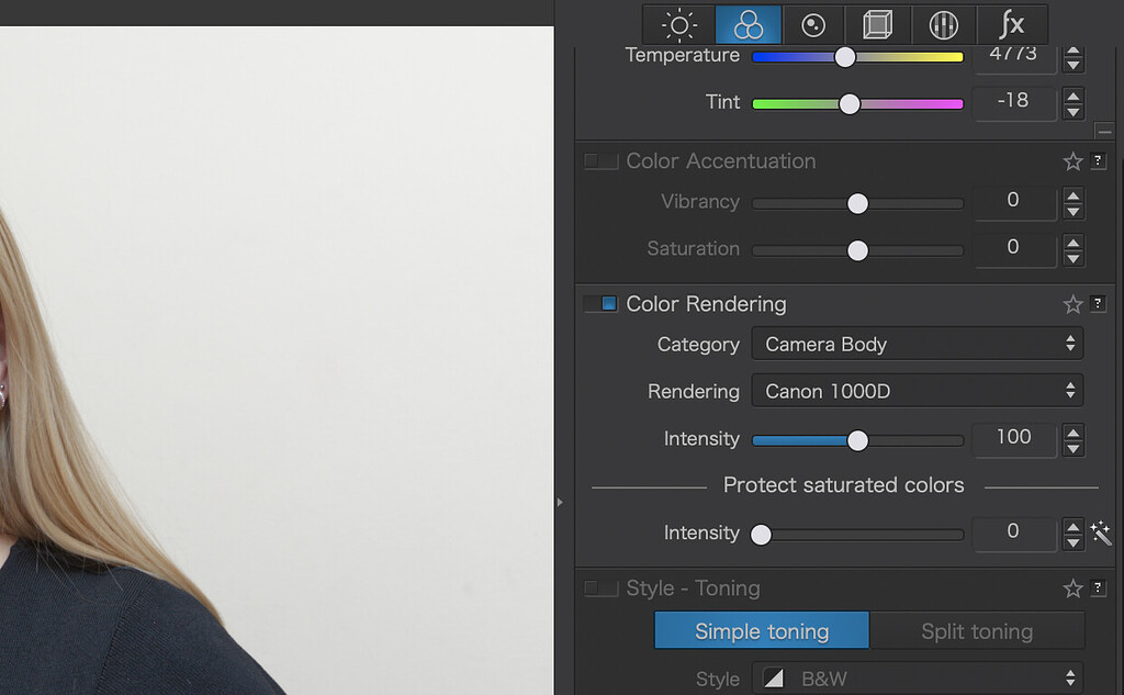 Wrong camera in Color Rendering tool - macOS topics - DxO Forum