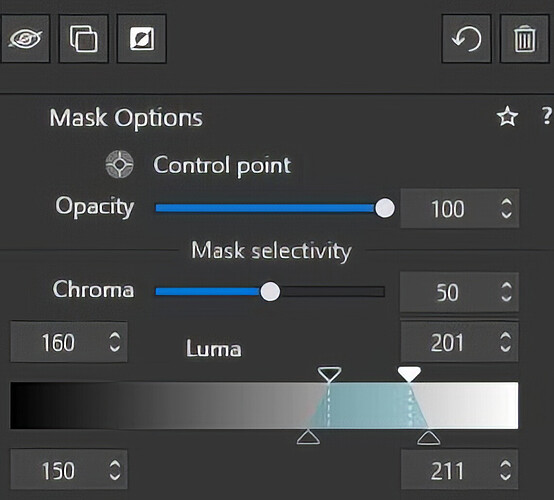 Mask Options inc Luma Range
