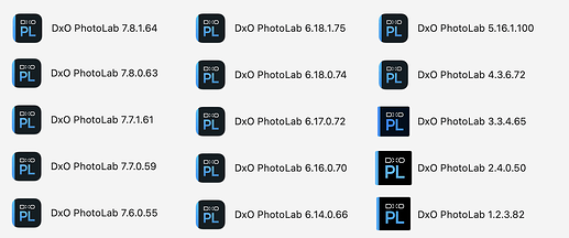 PhotoLab Versions