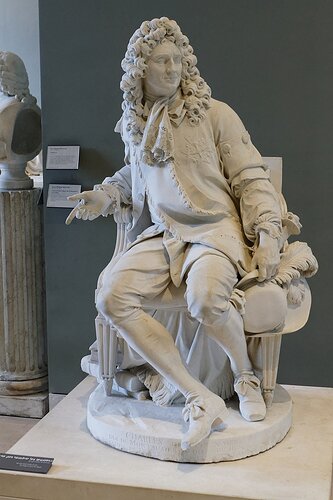 This is the statue of French nobleman Charles de Sainte-Maure, sculpted by Louis-Philippe Mouchy in 1781.