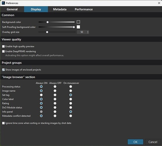 PL9 Display Preferences