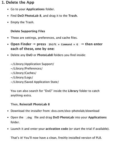 Reinstall Photolab8 on Mac