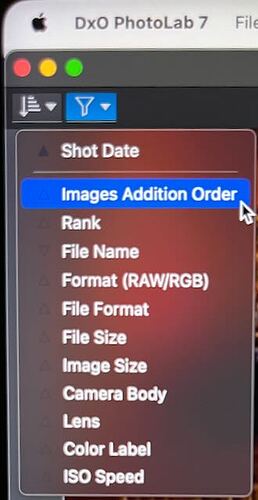 Sort options