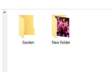 two folders, created Garden and New folder created by PL5