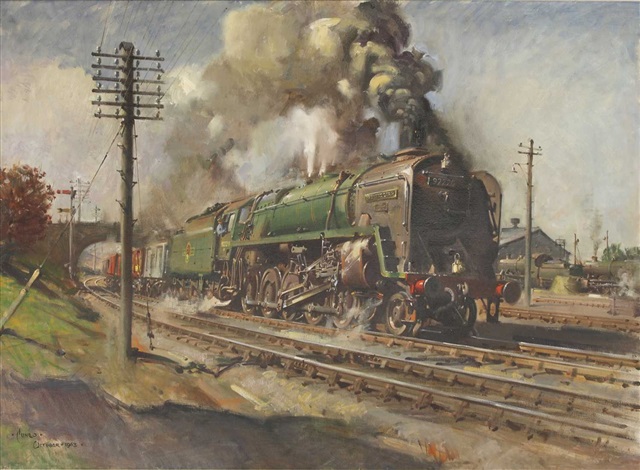 terence-cuneo-evening-star-at-full-steam